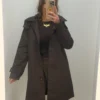 Trench mi long marron chic à capuche amovible - Dream By C