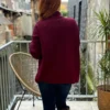 Veste bordeaux femme chic en maille douce - Dream By C