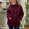 Veste bordeaux femme chic en maille douce - Dream By C
