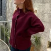 Veste bordeaux femme chic en maille douce - Dream By C