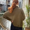Veste suédine kaki tendance avec fermeture dorée - Dream By C