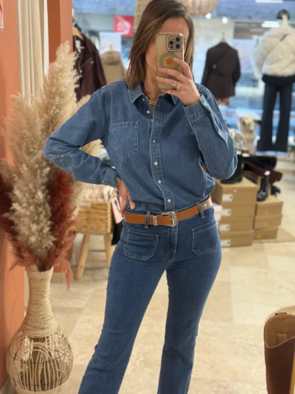 Chemise en Jean Bleue femme coupe classique - Dream By C
