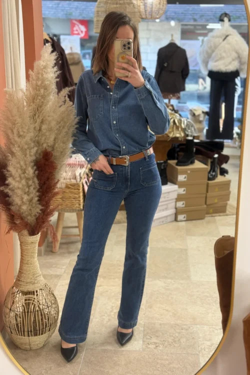 Chemise en Jean Bleue femme coupe classique - Dream By C