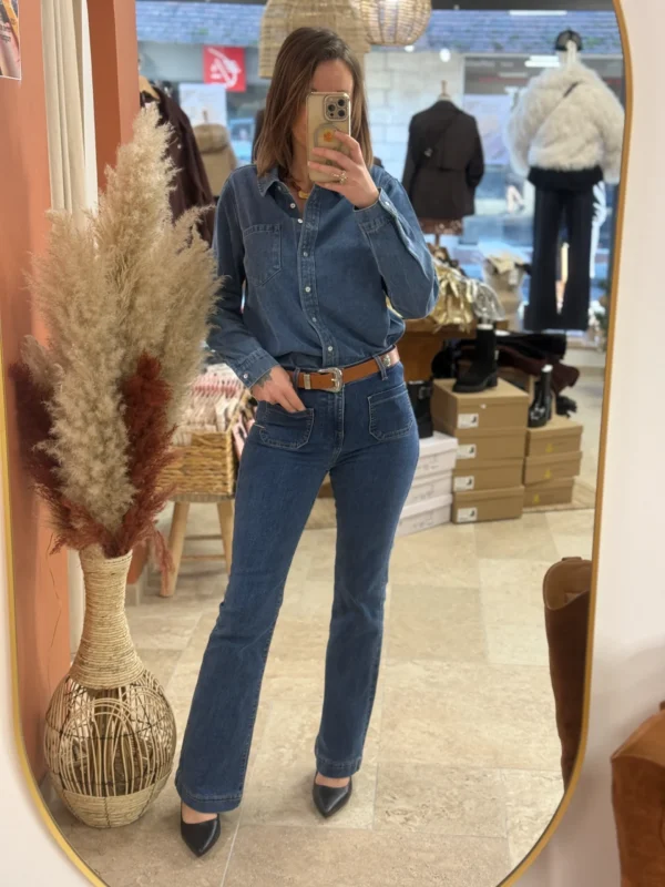 Chemise en Jean Bleue femme coupe classique - Dream By C