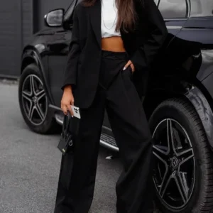 Ensemble Blazer Oversize Femme Noir Chic - Dream By C
