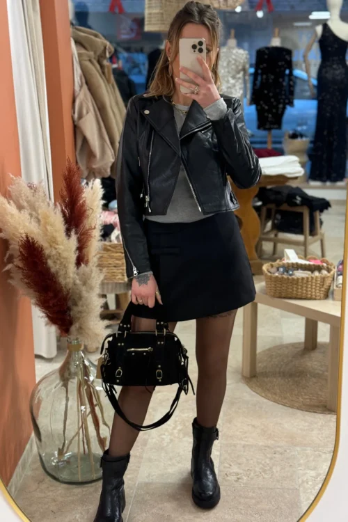 Haut gris femme manches longues côtelé | Dream By C