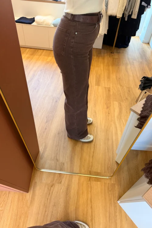Jean Droit Chocolat Jambes Larges | Dream By C