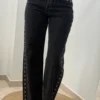 Jean Droit Gris Femme avec clous anthracite - Dream By C