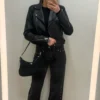 Jean Droit Gris Femme avec clous anthracite - Dream By C