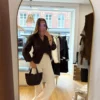 Jean Flare Beige Femme taille haute - Dream By C