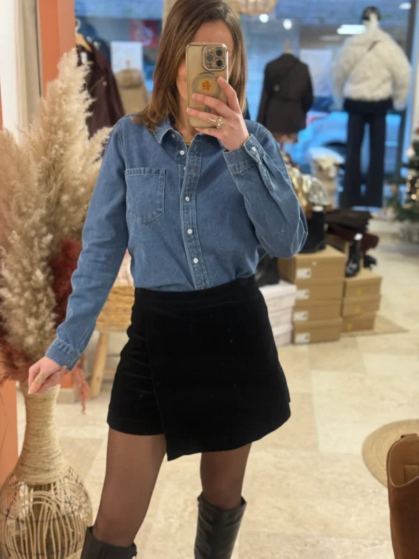 Jupe Short Noire Velours chic et confortable - Dream By C