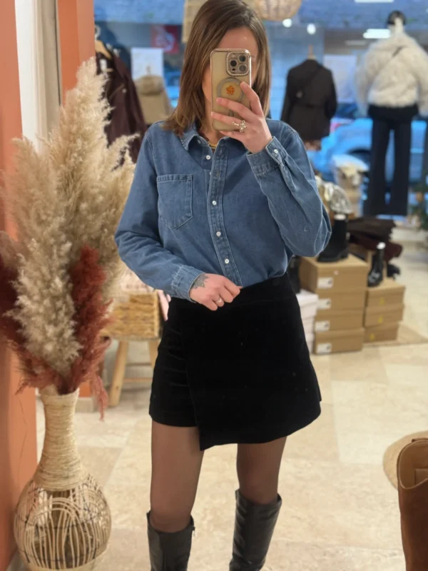 Jupe Short Noire Velours chic et confortable - Dream By C