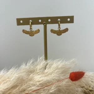 Boucle d’oreille aigle doré – Mini créole inoxydable - Dream By C
