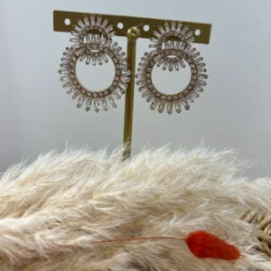 Boucle d’oreille cercle strass doré – Acier inoxydable - Dream By C