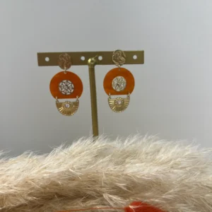 Boucle d’oreille orange doré – Élégantes - Dream By C