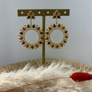 Boucles d’oreilles chocolat & orange – Tendance - Dream By C