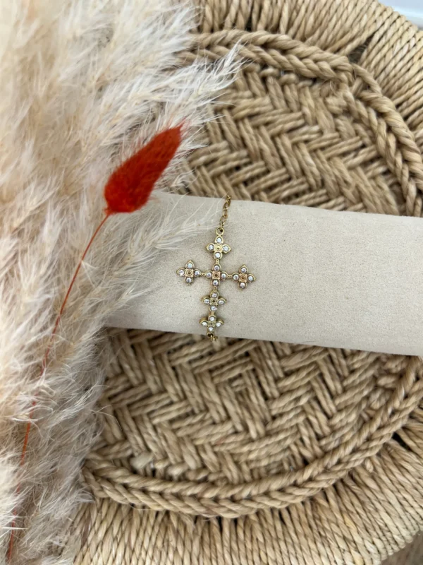 Bracelet avec croix doré – Acier inoxydable - Dream By C