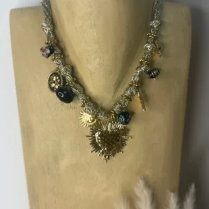 Collier Corde avec Cœur ex voto doré – Élégant - Dream By C