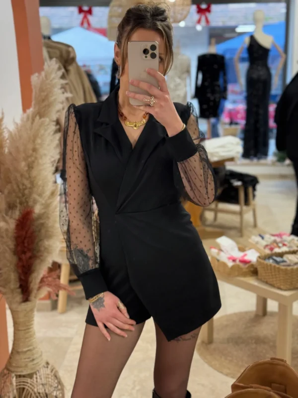 Combishort noire femme habillée taille unique | Dream By C