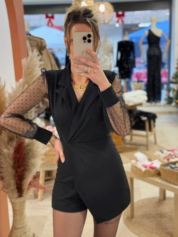 Combishort noire femme habillée taille unique | Dream By C