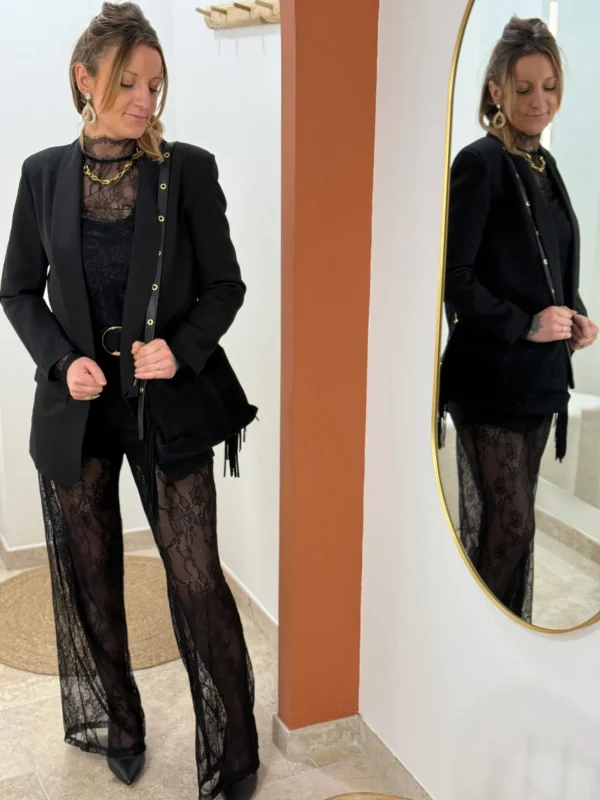 Pantalon en dentelle noir femme élégant | Dream By C