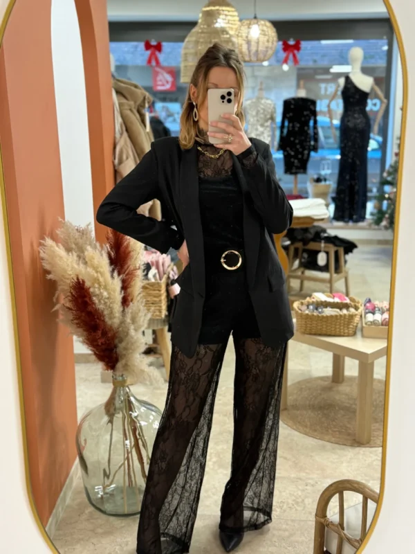 Pantalon en dentelle noir femme élégant | Dream By C