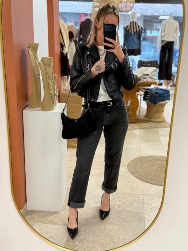 Perfecto noir effet cuir femme, veste tendance | Dream By C
