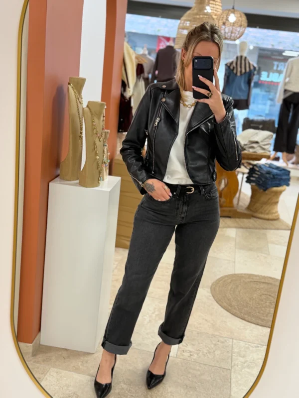 Perfecto noir effet cuir femme, veste tendance | Dream By C