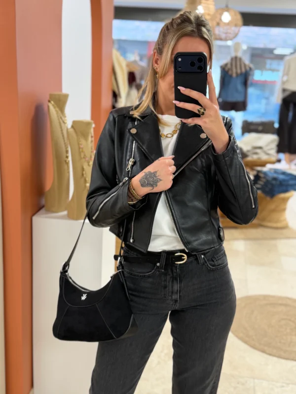 Perfecto noir effet cuir femme, veste tendance | Dream By C