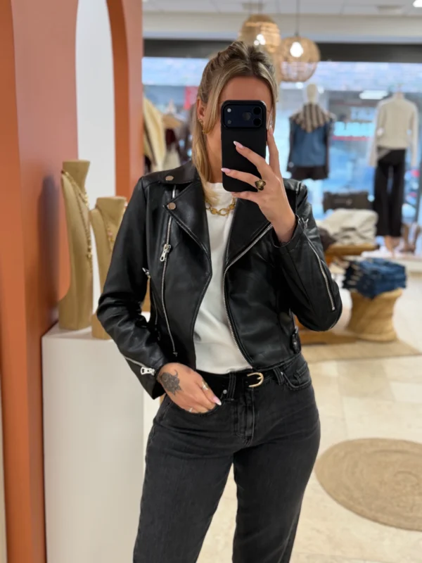 Perfecto noir effet cuir femme, veste tendance | Dream By C