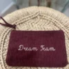 Pochette velours bordeaux Dream Team – Brodée & chic