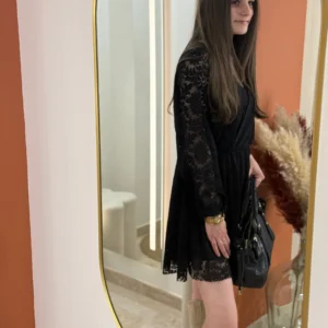 Robe courte noire dentelle élégante femme | Dream By C