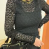 Top en dentelle noir femme manches longues | Dream By C