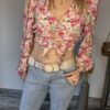 Croc top rose fleuri femme élégant et tendance | Dream By C