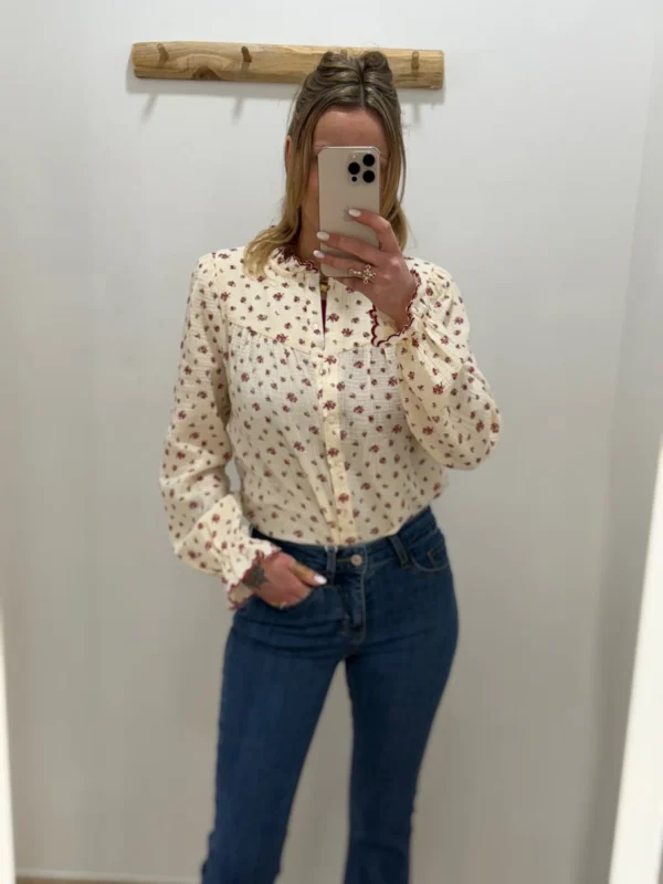 Blouse Femme Liberty Bordeaux En Gaze De Coton | Dream By C