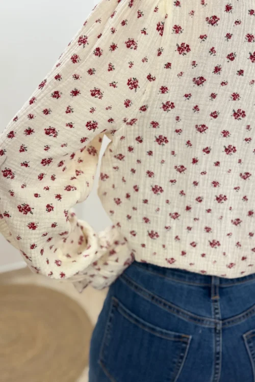 Blouse Femme Liberty Bordeaux En Gaze De Coton | Dream By C