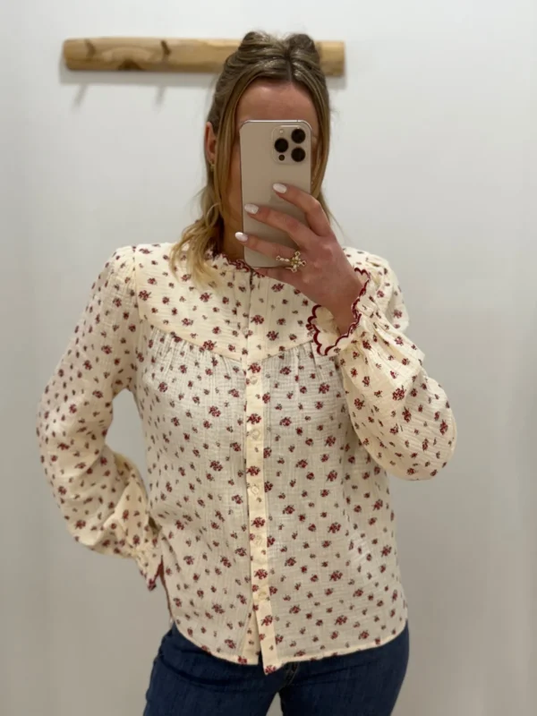 Blouse Femme Liberty Bordeaux En Gaze De Coton | Dream By C
