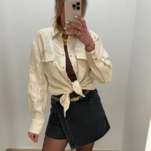 Chemise Beige Femme Brodée À Fleurs | Dream By C