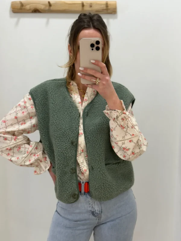 Chemisier femme fleuri écru avec dentelle | Dream By C