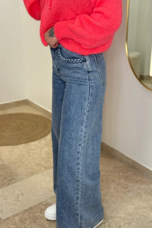 Jean large taille haute avec tresses — Dream By C