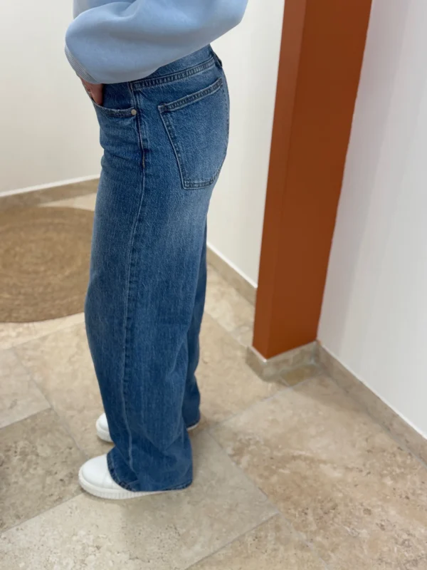 Jean Wide Femme Bleu Clair À Ceinture Croisée | Dream By C