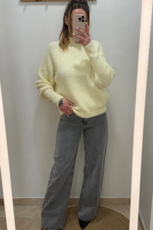 Pull femme col cheminée côtelé – Confort & style | Dream by C