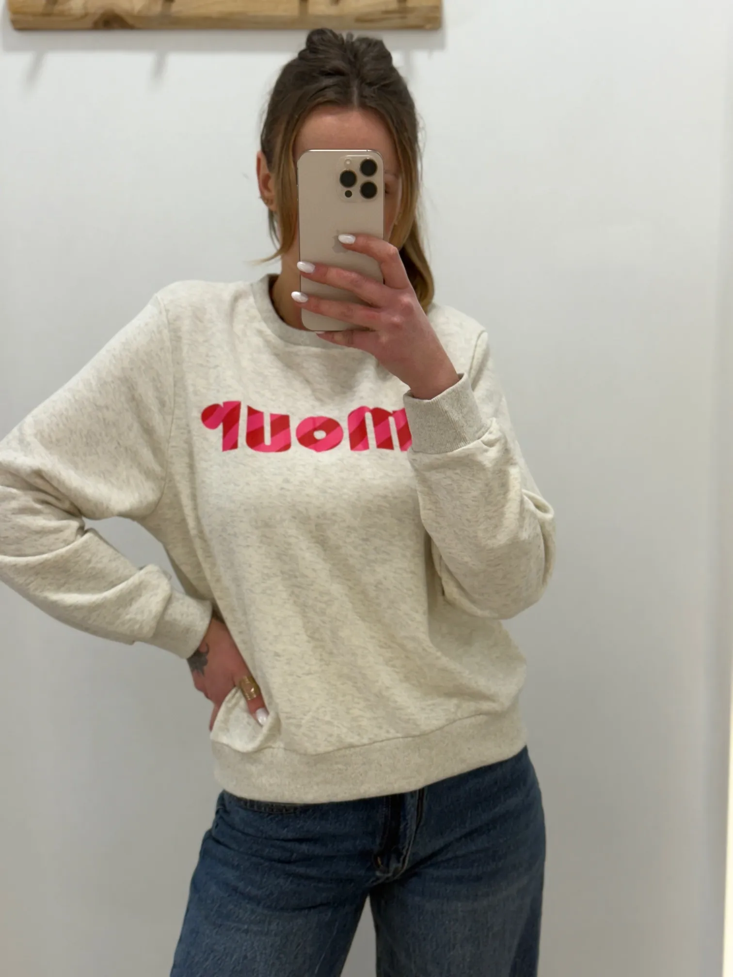 Sweat amour gris et rose
