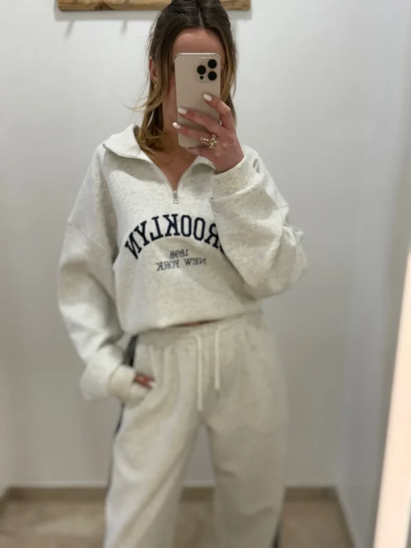 Sweat brooklyn oversize col zippé femme | Dream By C