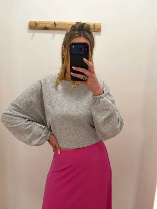 Sweat Mommy Gris Brodé Oversize Femme | Dream By C