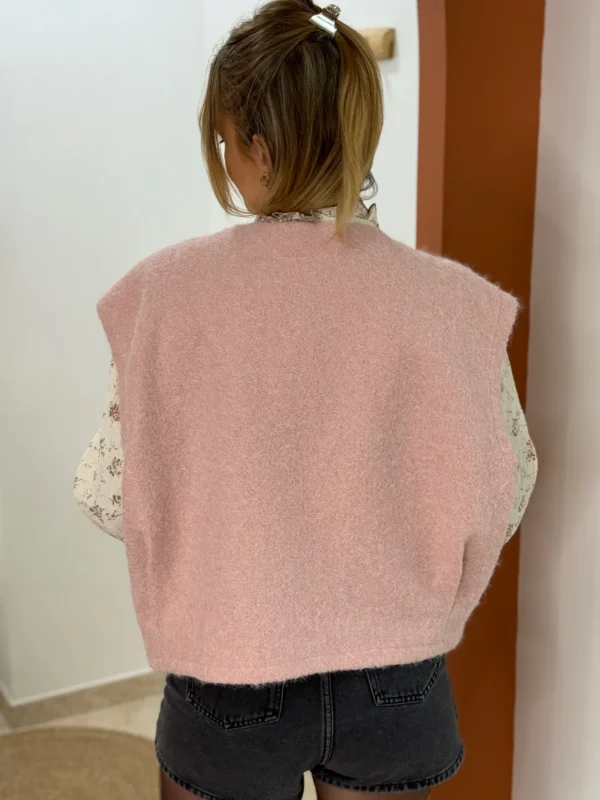 Veste Feutrine Femme Sans Manches Rose | Dream By C