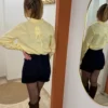 Chemise jaune femme manches longues élégante
