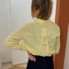 Chemise jaune femme manches longues élégante