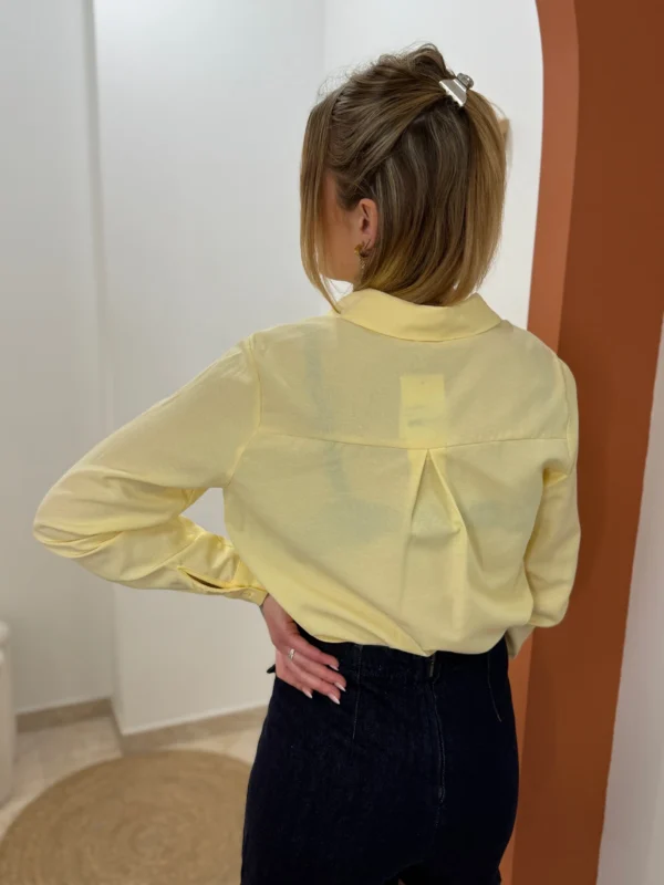 Chemise jaune femme manches longues élégante