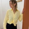 Chemise jaune femme manches longues élégante